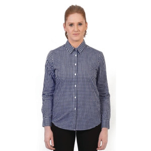 Urbanbar Teddy Women's Gingham Shirt Navy Blue