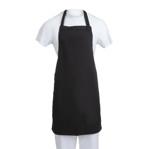 Whites Bib Apron Polycotton Black (5 Pack)