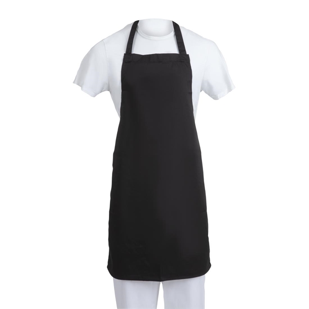 Whites Bib Apron Polycotton Black Whites Bib Apron Polycotton Black