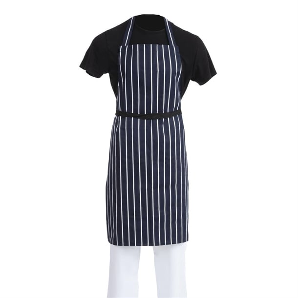 Whites Butchers Stripe Bib Apron Blue/White Whites Butchers Stripe Bib Apron Blue/White