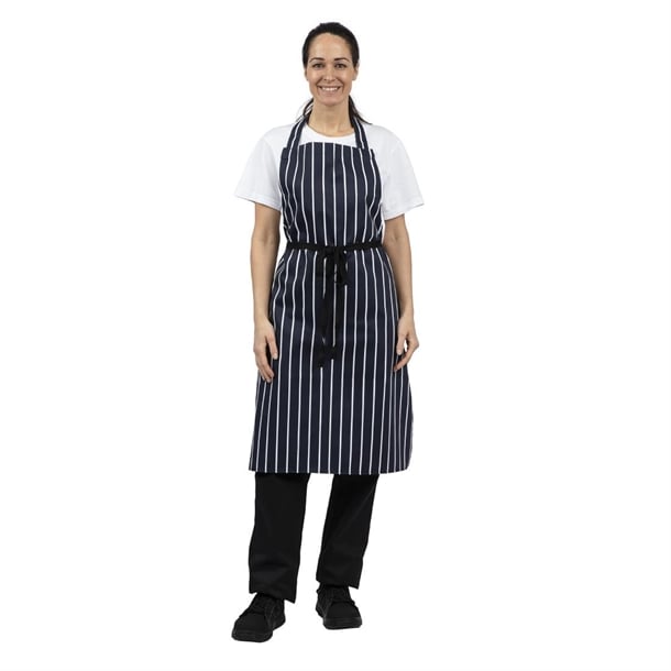 Whites Butchers Stripe Bib Apron Blue/White Whites Butchers Stripe Bib Apron Blue/White