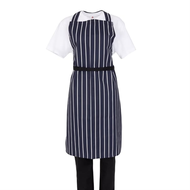 Whites Butchers Stripe Bib Apron Blue/White Whites Butchers Stripe Bib Apron Blue/White