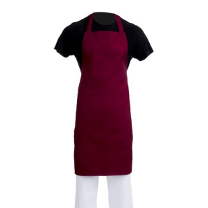 Whites Bib Apron Polycotton Burgundy