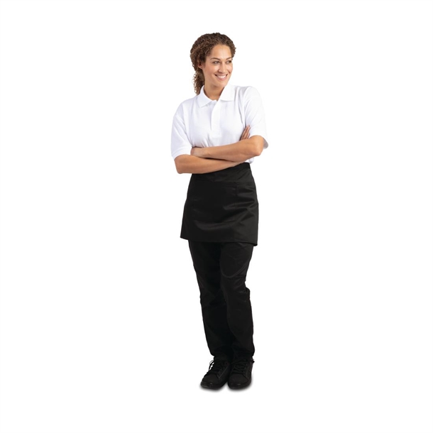 Whites Waist Apron Polycotton Black Whites Waist Apron Polycotton Black