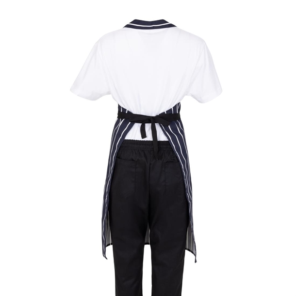 Whites Butchers Stripe Bib Apron Blue/White (5 Pack)