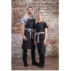 Southside X-Cross Back Bib Apron Denim Black with Grey Ties Southside X-Cross Back Bib Apron Denim Black with Grey Ties