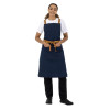 Southside X-Cross Back Bib Apron Denim Blue with Tan Ties