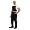 Southside X-Cross Back Bib Apron Denim Black with Grey Ties Southside X-Cross Back Bib Apron Denim Black with Grey Ties