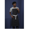 Southside X-Cross Back Bib Apron Denim Black with Grey Ties Southside X-Cross Back Bib Apron Denim Black with Grey Ties