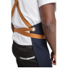 Southside X-Cross Back Bib Apron Denim Blue with Tan Ties