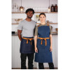 Southside X-Cross Back Bib Apron Denim Blue with Tan Ties