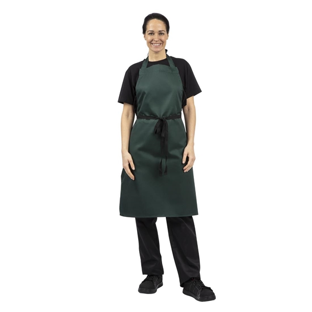 Whites Bib Apron Polycotton Green Whites Bib Apron Polycotton Green