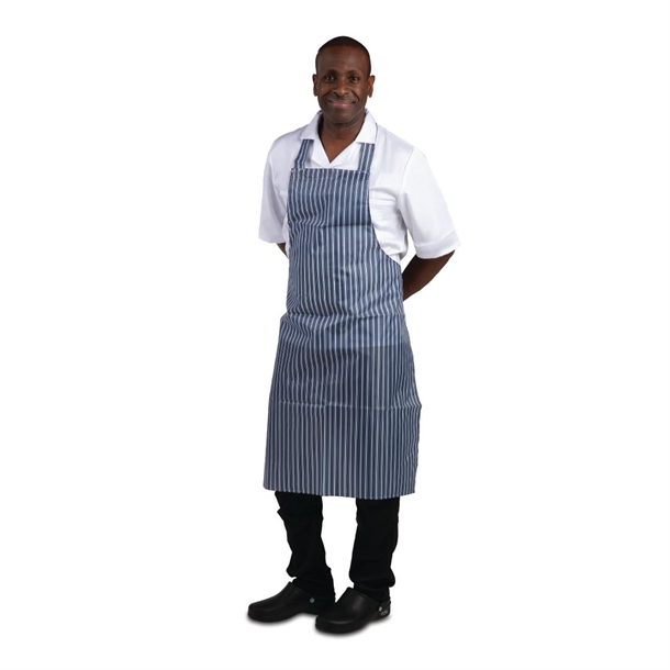 Whites Water Resistant Bib Apron Blue/White Stripe Whites Water Resistant Bib Apron Blue/White Stripe