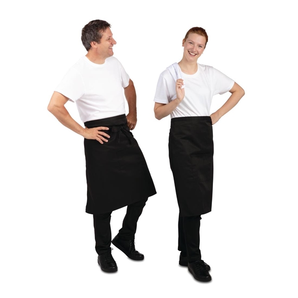 Whites Bistro Apron Polycotton Black Whites Bistro Apron Polycotton Black