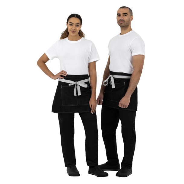 Southside Waist Apron Denim Black with Grey Ties Southside Waist Apron Denim Black with Grey Ties