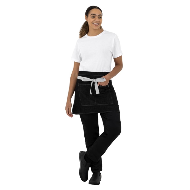 Southside Waist Apron Denim Black with Grey Ties Southside Waist Apron Denim Black with Grey Ties
