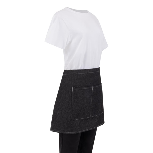 Southside Waist Apron Denim Black with Grey Ties Southside Waist Apron Denim Black with Grey Ties