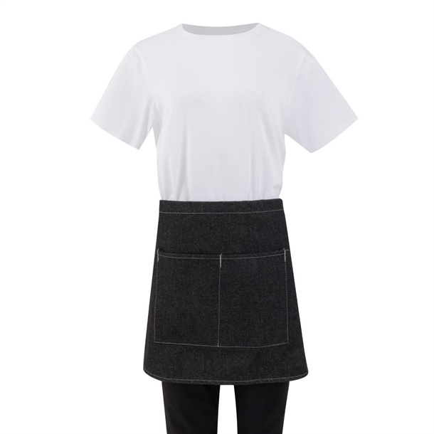 Southside Waist Apron Denim Black with Grey Ties Southside Waist Apron Denim Black with Grey Ties