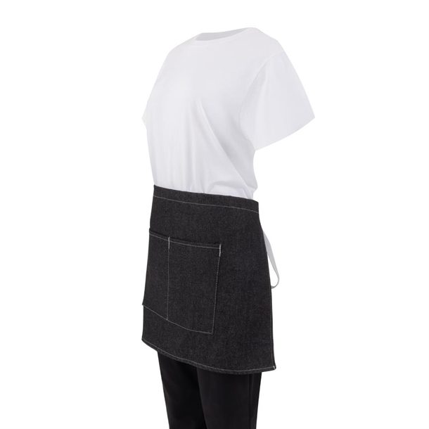 Southside Waist Apron Denim Black with Grey Ties Southside Waist Apron Denim Black with Grey Ties