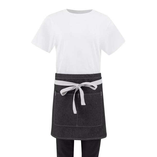 Southside Waist Apron Denim Black with Grey Ties Southside Waist Apron Denim Black with Grey Ties