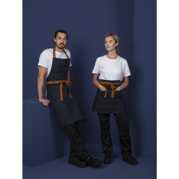 Southside Bib Apron Denim Blue with Tan Ties