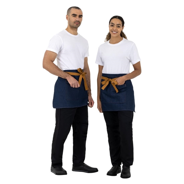 Southside Waist Apron Denim Blue with Tan Ties Southside Waist Apron Denim Blue with Tan Ties
