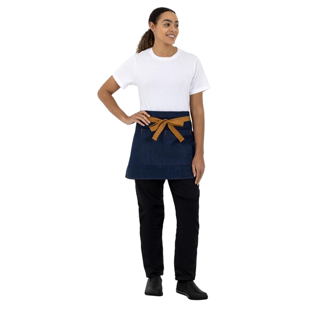 Southside Waist Apron Denim Blue with Tan Ties Southside Waist Apron Denim Blue with Tan Ties