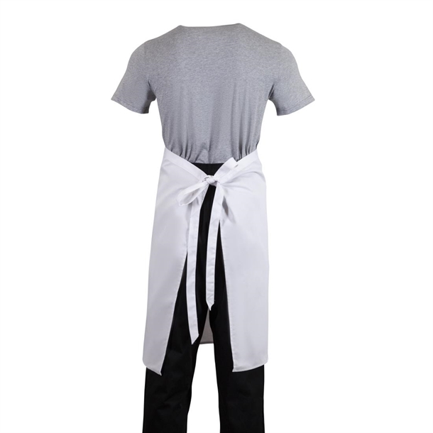 Whites Bistro Apron Polycotton White with Pocket
