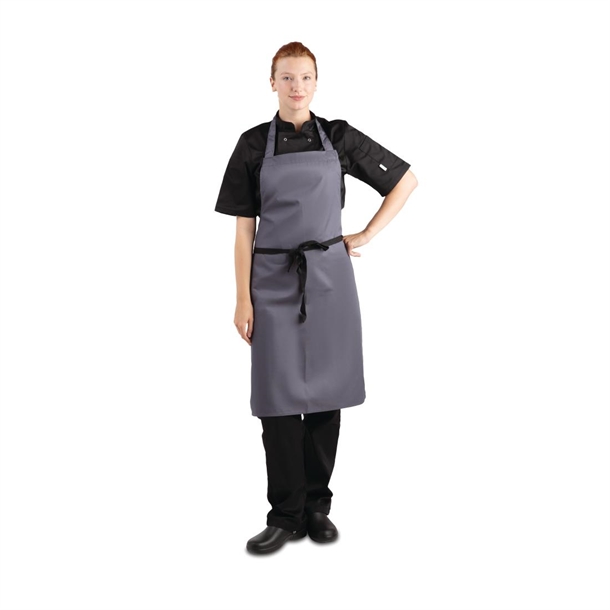 Whites Polycotton Bib Apron Charcoal Whites Polycotton Bib Apron Charcoal