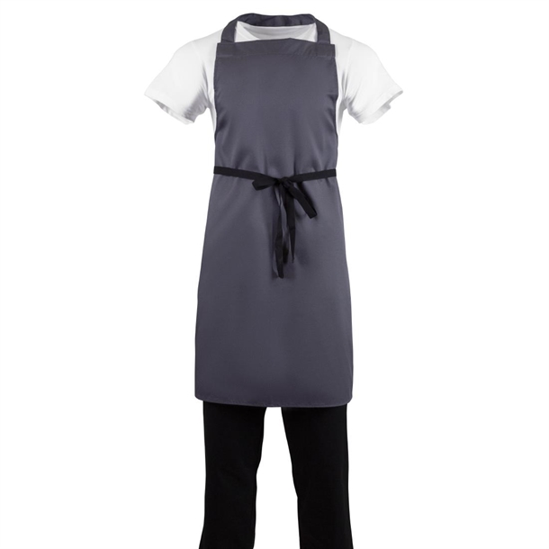 Whites Polycotton Bib Apron Charcoal Whites Polycotton Bib Apron Charcoal