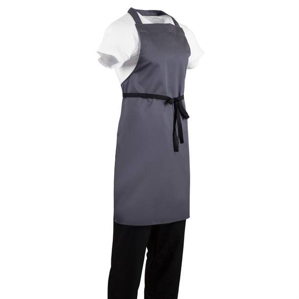 Whites Polycotton Bib Apron Charcoal Whites Polycotton Bib Apron Charcoal