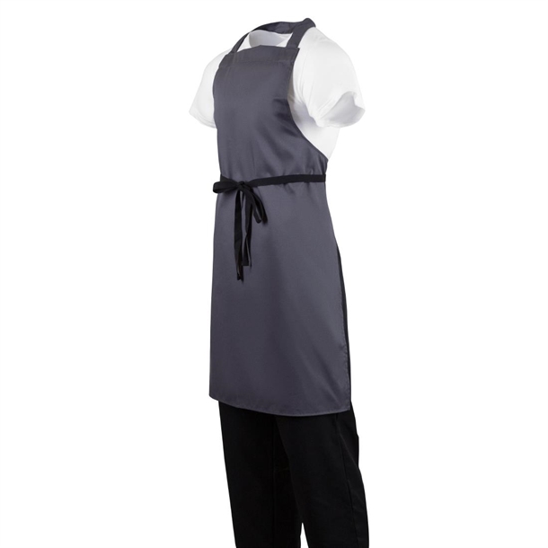 Whites Polycotton Bib Apron Charcoal Whites Polycotton Bib Apron Charcoal