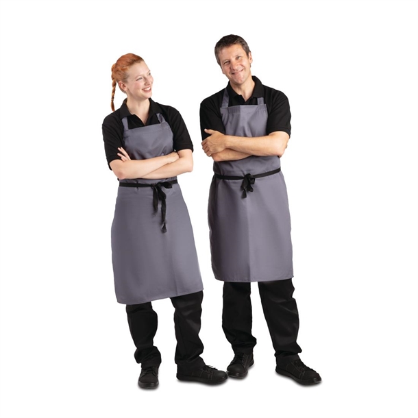 Whites Polycotton Bib Apron Charcoal Whites Polycotton Bib Apron Charcoal