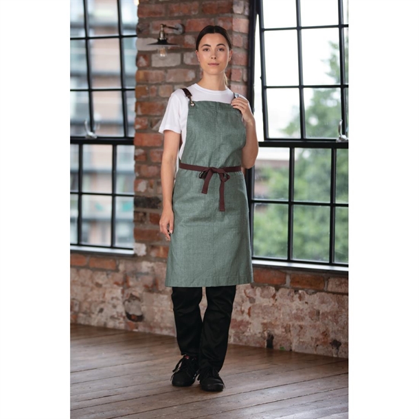 Southside Linen Blend Bib Apron Forest Green Southside Linen Blend Bib Apron Forest Green