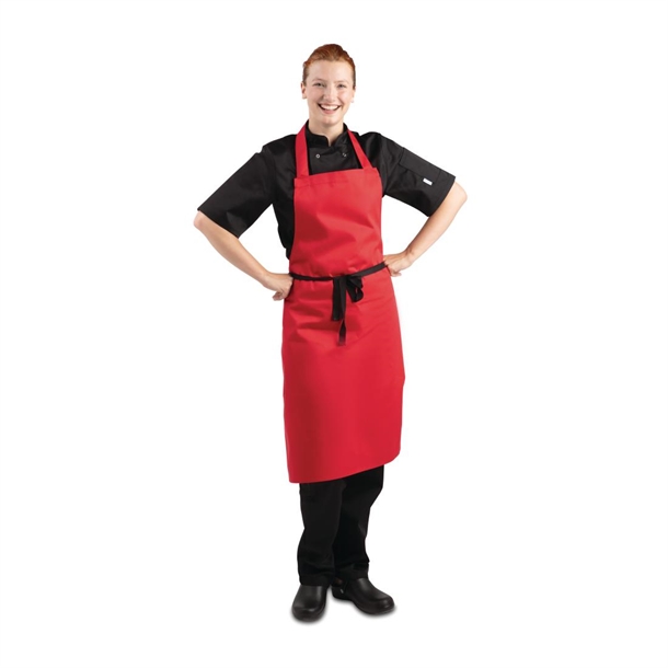 Whites Bib Apron Polycotton Red Whites Bib Apron Polycotton Red
