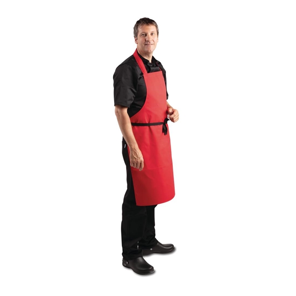 Whites Bib Apron Polycotton Red Whites Bib Apron Polycotton Red
