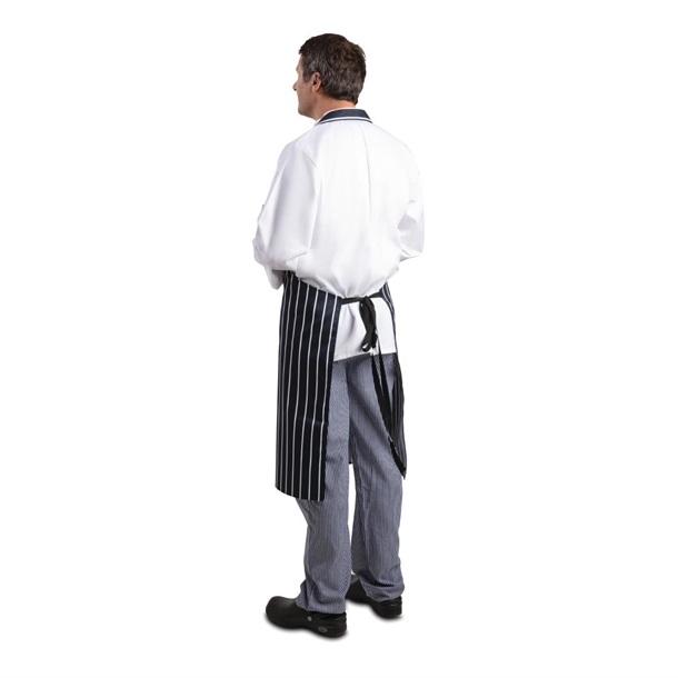 Whites Bib Apron Blue/White Butchers Stripe XL Whites Bib Apron Blue/White Butchers Stripe XL