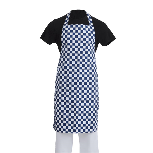 Whites Bib Apron Polycotton Blue/White Check Whites Bib Apron Polycotton Blue/White Check