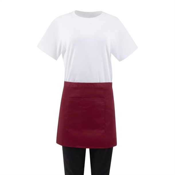 Whites Waist Apron Polycotton Burgundy Whites Waist Apron Polycotton Burgundy