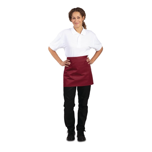 Whites Waist Apron Polycotton Burgundy Whites Waist Apron Polycotton Burgundy