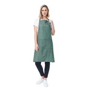 Urbanbar Clementine Linen Bib Apron Forest