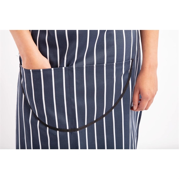 Whites Butchers Stripe Bib Apron with Pocket Blue/White Whites Butchers Stripe Bib Apron with Pocket Blue/White