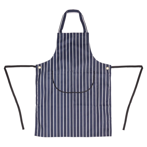 Whites Butchers Stripe Bib Apron with Pocket Blue/White Whites Butchers Stripe Bib Apron with Pocket Blue/White