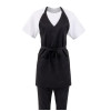 Whites V Neck Service Apron Black