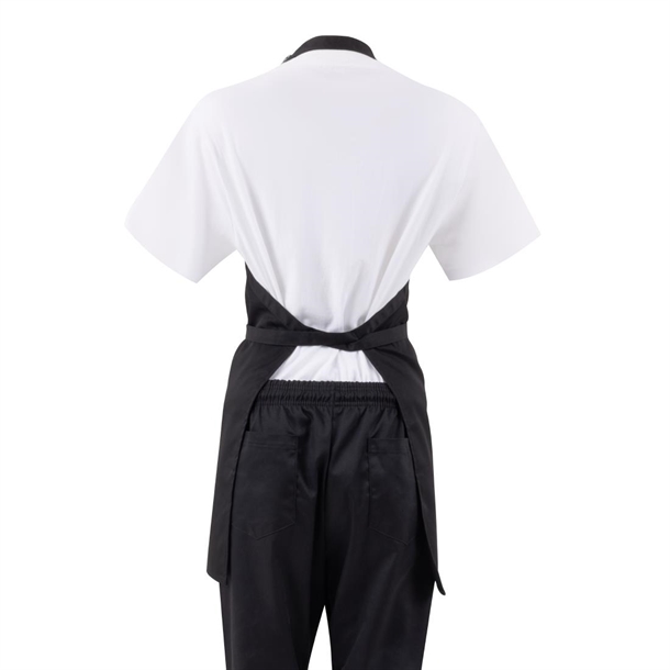 Whites V Neck Service Apron Black