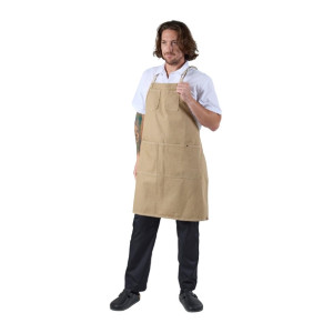 Chef Works Austin Bib Apron Natural