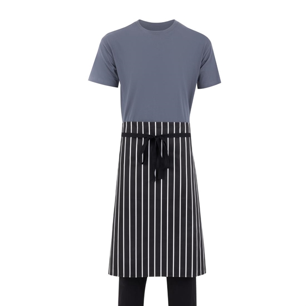 Whites Bistro Apron Black/White Butchers Stripe