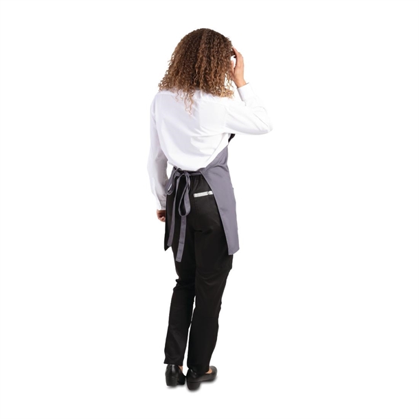 Whites V Neck Service Bib Apron Charcoal