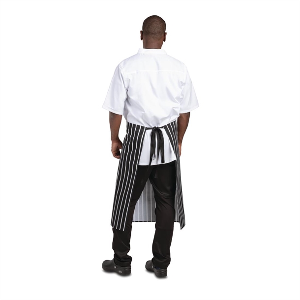 Whites Bistro Apron Black/White Butchers Stripe