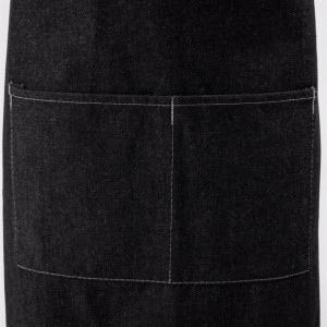 Southside Bib Apron Denim Black with Grey Ties